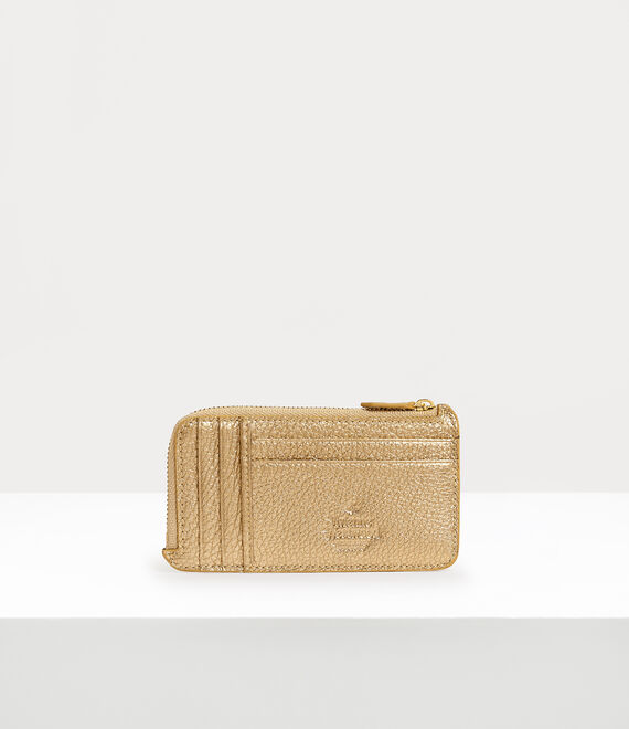 Vivienne Westwood Grain Leather Card Holder in gold/light gold HW